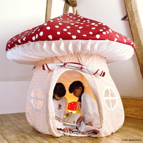 Tente de jeu pour enfants sur le thème de l'espace Maison de jeu  d'intérieur pour garçons et filles (champignon)