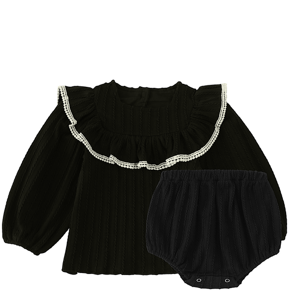 Aurore Blouse and Bloomer Set - Black
