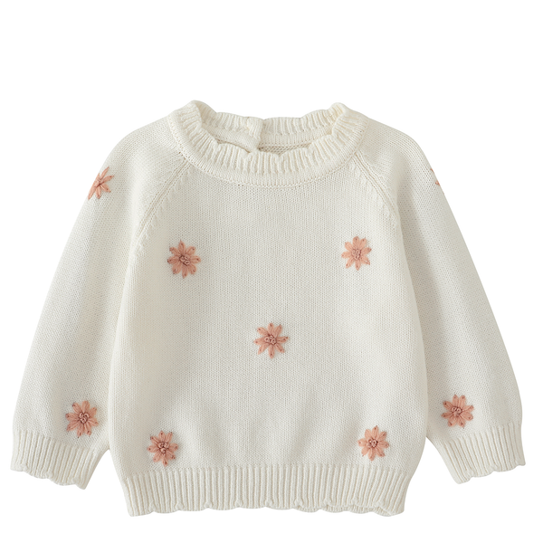 Angele Sweater - Pink Flowers