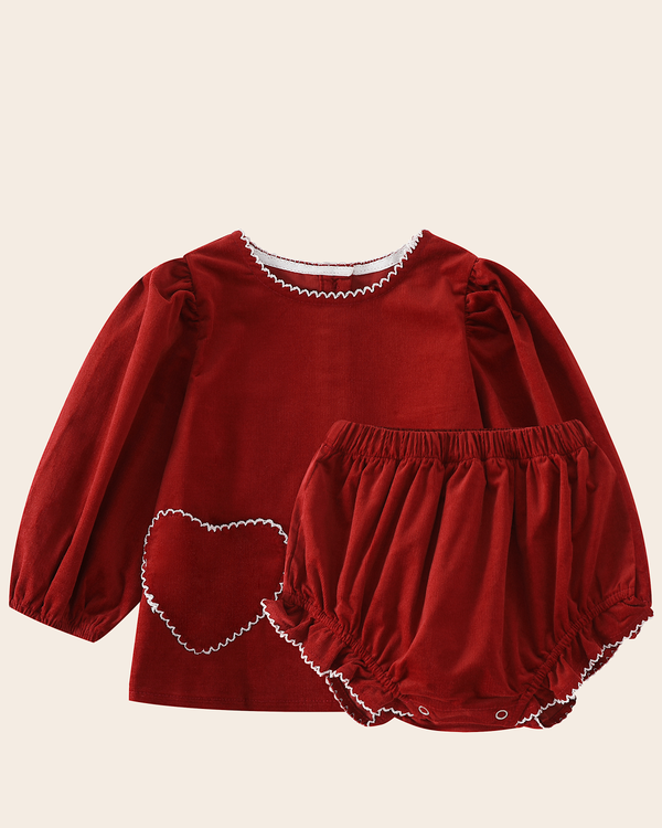Ensemble Blouse et Bloomer Courtney - Rouge