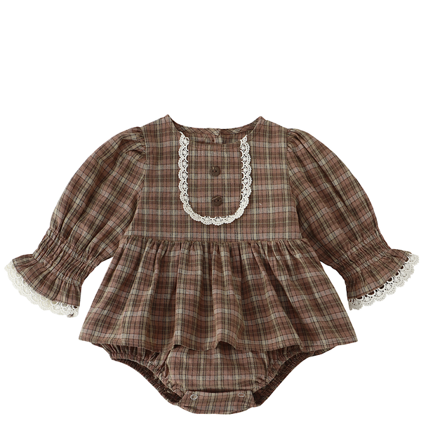 Barboteuse Chloe - Carreaux Marron